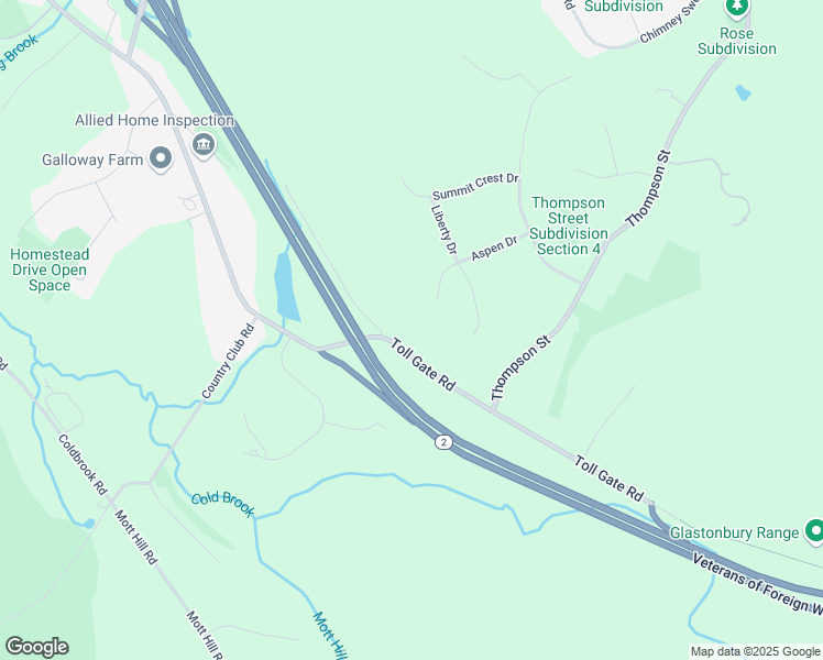 map of restaurants, bars, coffee shops, grocery stores, and more near 151 Toll Gate Road in Glastonbury