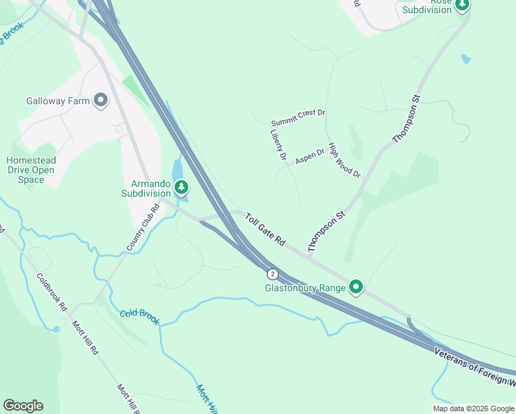 map of restaurants, bars, coffee shops, grocery stores, and more near 151 Toll Gate Road in Glastonbury