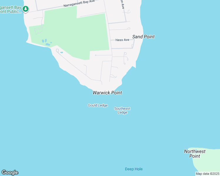 map of restaurants, bars, coffee shops, grocery stores, and more near 1350 Warwick Neck Avenue in Warwick