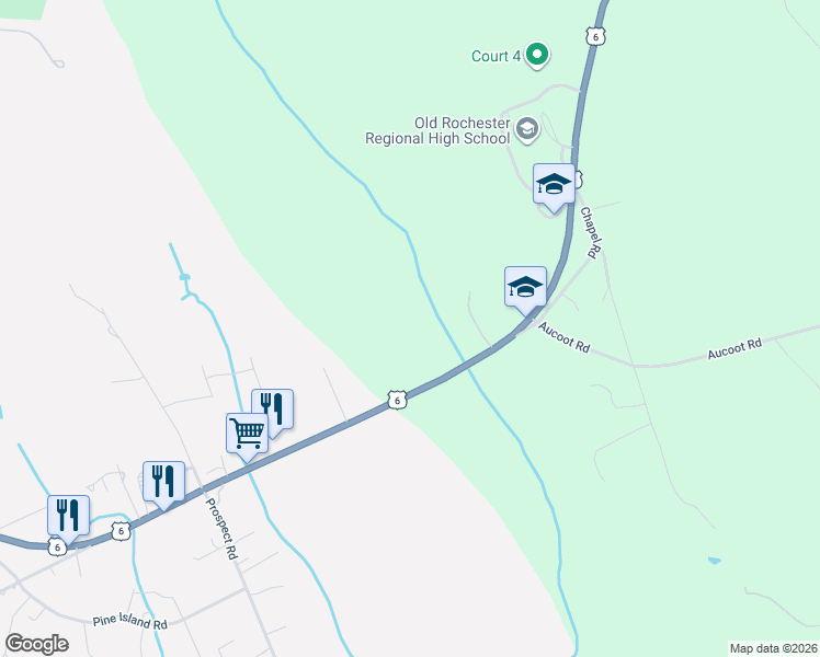 map of restaurants, bars, coffee shops, grocery stores, and more near 107A Marion Road in Mattapoisett