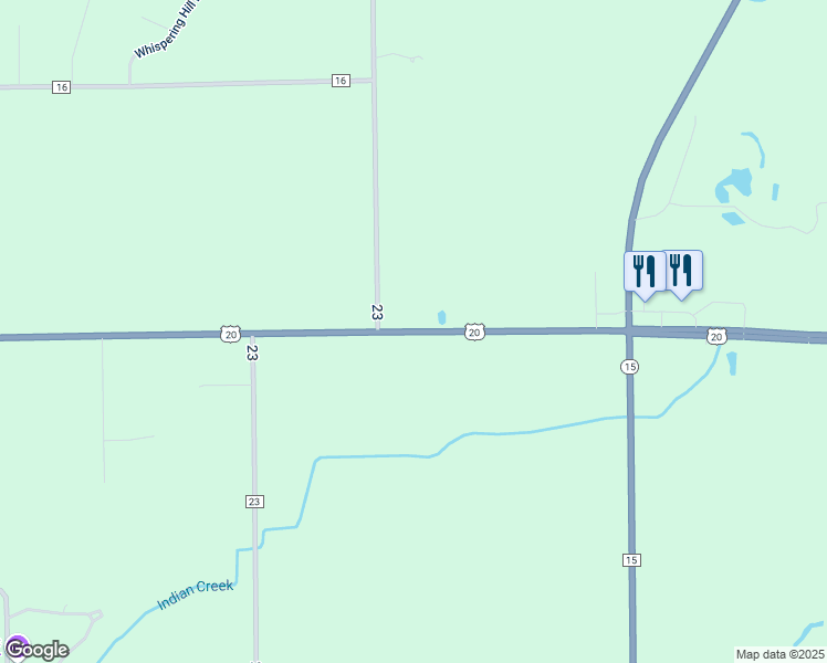 map of restaurants, bars, coffee shops, grocery stores, and more near 18737 Highway 20 in Goshen