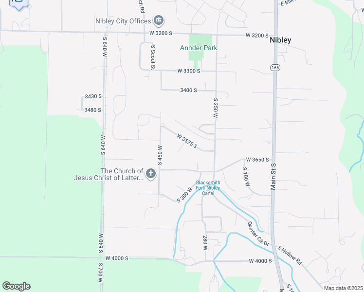 map of restaurants, bars, coffee shops, grocery stores, and more near 3586 400 West in Nibley