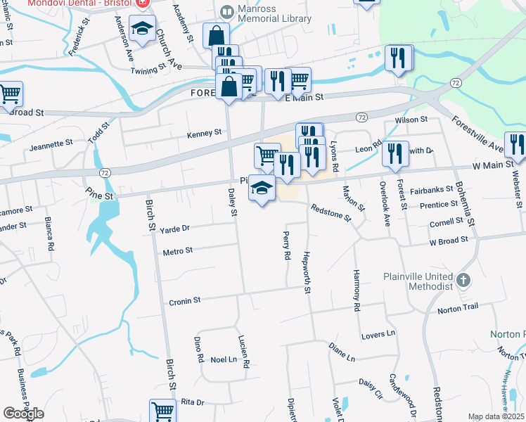 map of restaurants, bars, coffee shops, grocery stores, and more near 718 Pine Street in Bristol