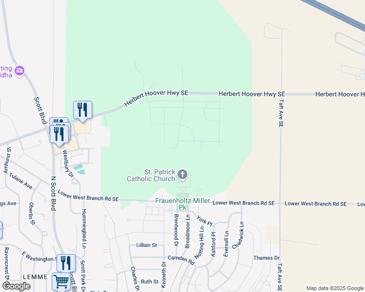 map of restaurants, bars, coffee shops, grocery stores, and more near 4330 Saint Patricks Drive in Iowa City