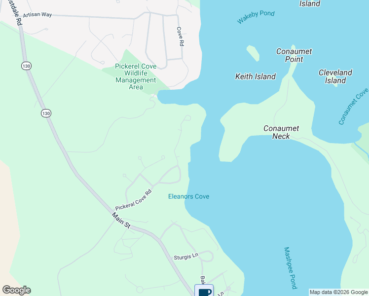 map of restaurants, bars, coffee shops, grocery stores, and more near 79 Pickerel Cove Circle in Mashpee