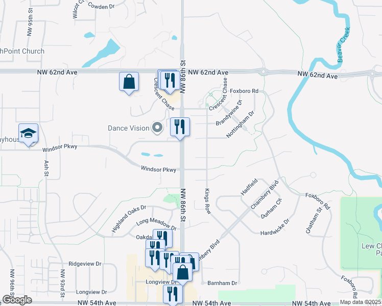 map of restaurants, bars, coffee shops, grocery stores, and more near 6025 Nottingham Drive in Johnston