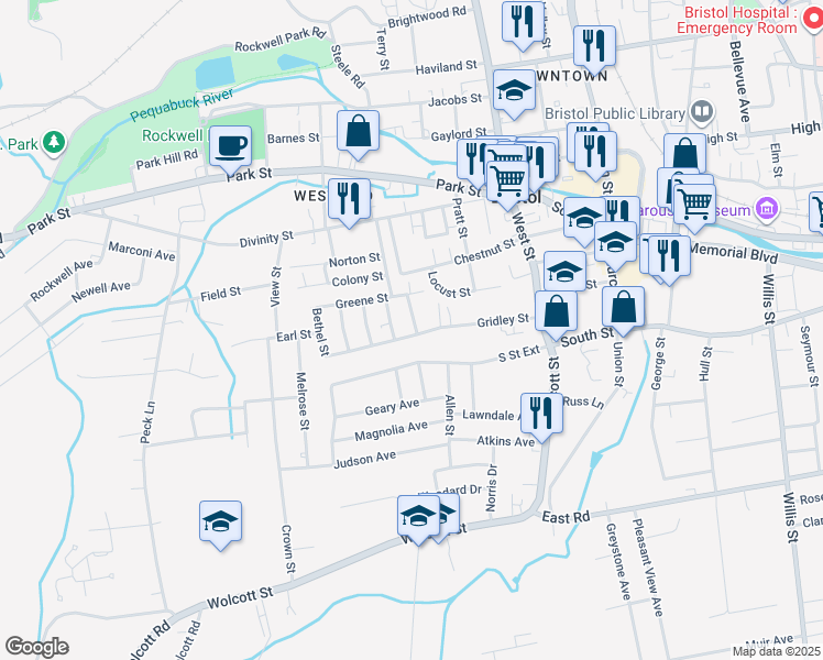 map of restaurants, bars, coffee shops, grocery stores, and more near 11 Cottage Street in Bristol