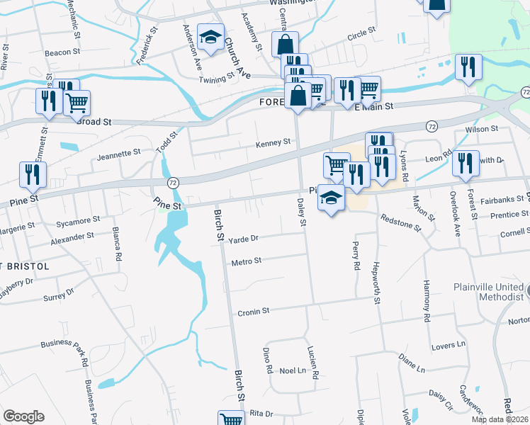 map of restaurants, bars, coffee shops, grocery stores, and more near 624 Pine Street in Bristol