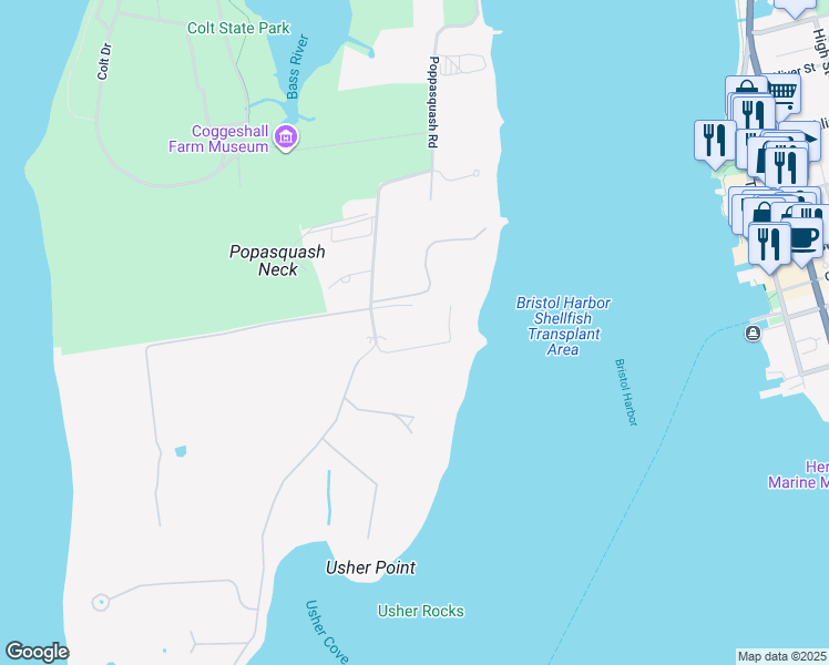 map of restaurants, bars, coffee shops, grocery stores, and more near 1 Portside Road in Bristol