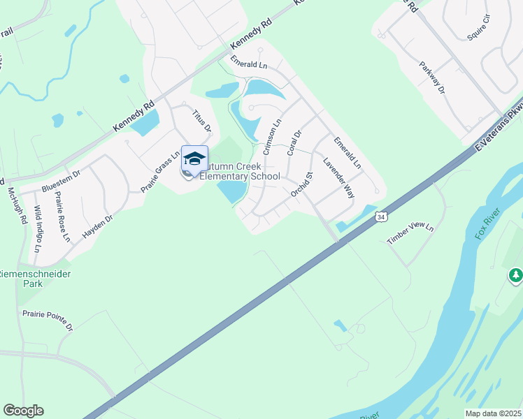 map of restaurants, bars, coffee shops, grocery stores, and more near 1426 Crimson Lane in Yorkville