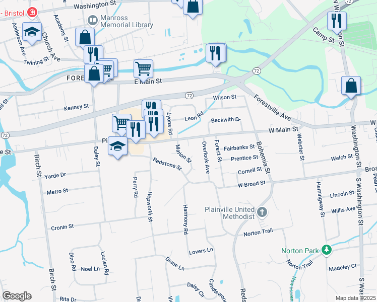 map of restaurants, bars, coffee shops, grocery stores, and more near 914 Pine Street in Bristol