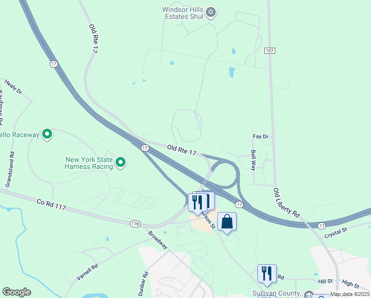 map of restaurants, bars, coffee shops, grocery stores, and more near 88 County Road 174 in Monticello