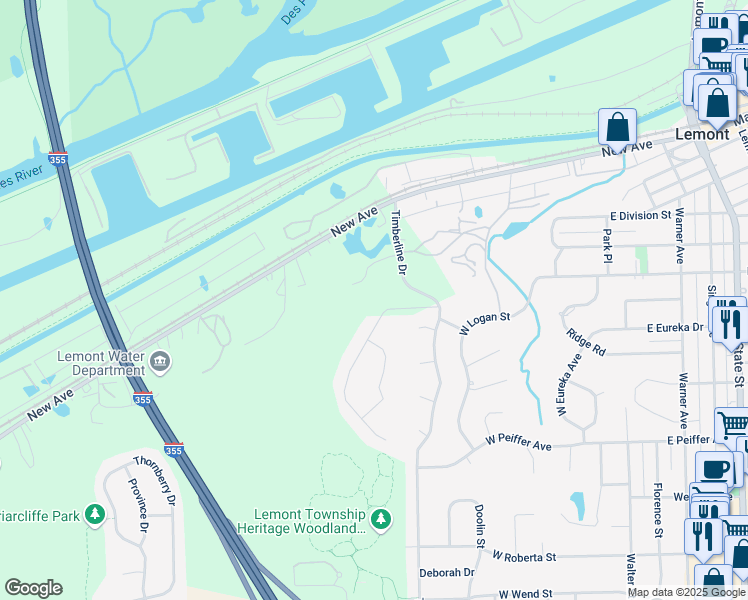 map of restaurants, bars, coffee shops, grocery stores, and more near in Cook County