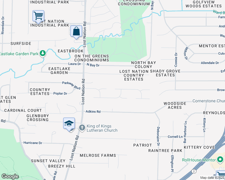 map of restaurants, bars, coffee shops, grocery stores, and more near 38632 Edward Walsh Drive in Willoughby