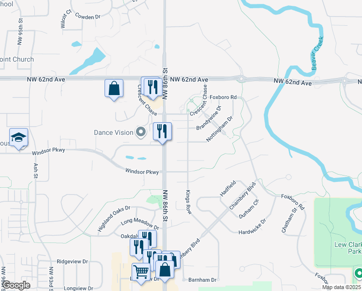 map of restaurants, bars, coffee shops, grocery stores, and more near 6025 Nottingham Drive in Johnston