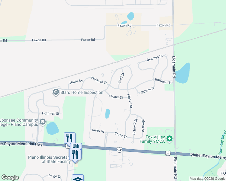 map of restaurants, bars, coffee shops, grocery stores, and more near 3812 Hoffman Street in Plano