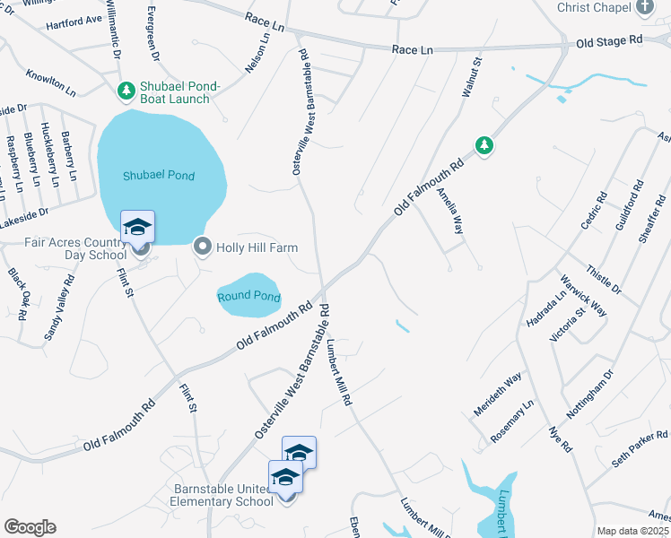 map of restaurants, bars, coffee shops, grocery stores, and more near 693 Old Falmouth Road in Barnstable