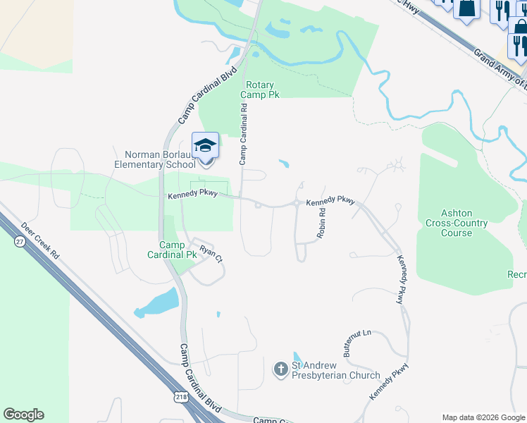 map of restaurants, bars, coffee shops, grocery stores, and more near 923 Cardinal Place in Iowa City