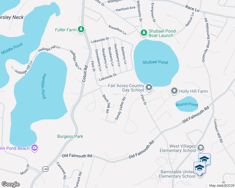 map of restaurants, bars, coffee shops, grocery stores, and more near 23 Samoset Road in Barnstable