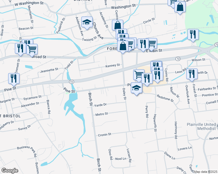 map of restaurants, bars, coffee shops, grocery stores, and more near 624 Pine Street in Bristol