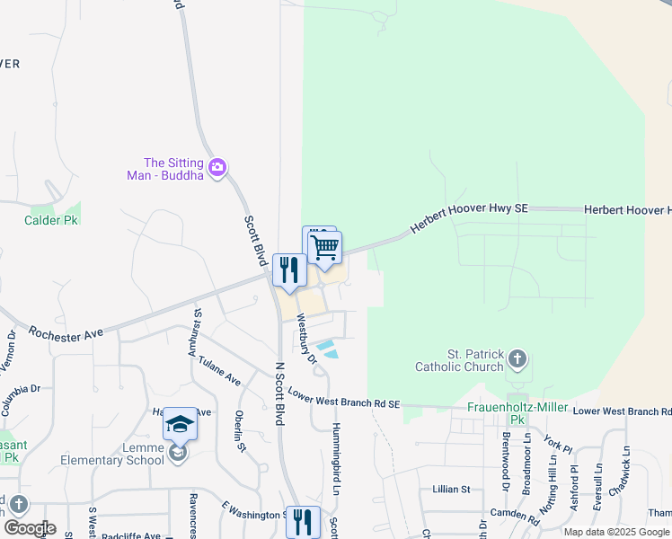 map of restaurants, bars, coffee shops, grocery stores, and more near 610 Eastbury Drive in Iowa City