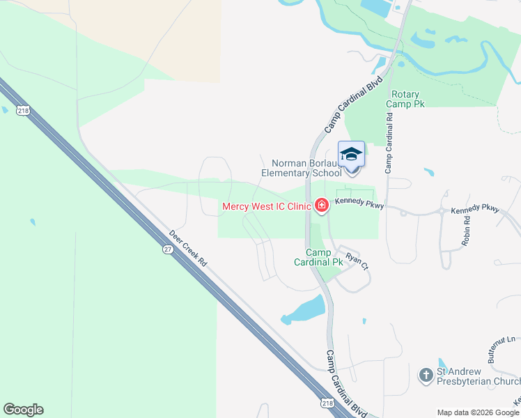 map of restaurants, bars, coffee shops, grocery stores, and more near 1160 Kennedy Parkway in Coralville