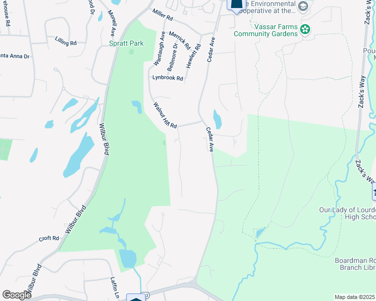 map of restaurants, bars, coffee shops, grocery stores, and more near 11 Jonathan Lane in Poughkeepsie
