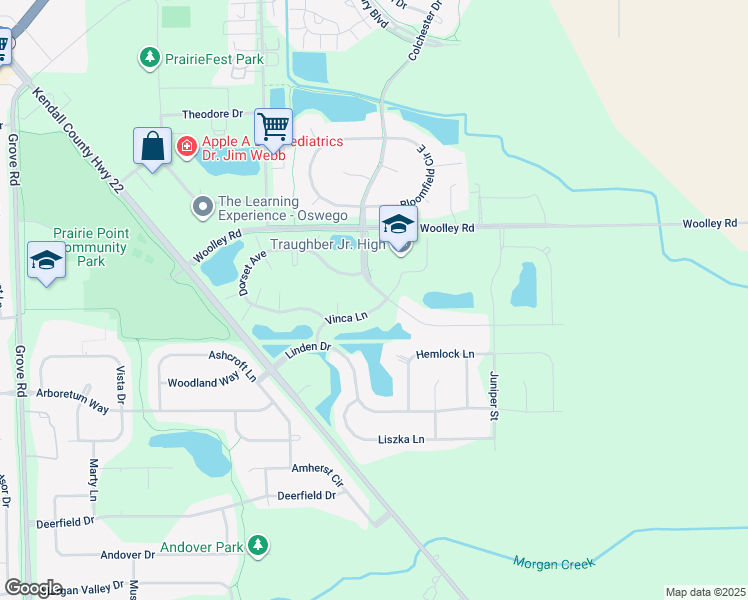 map of restaurants, bars, coffee shops, grocery stores, and more near 100 Dorset Avenue in Oswego