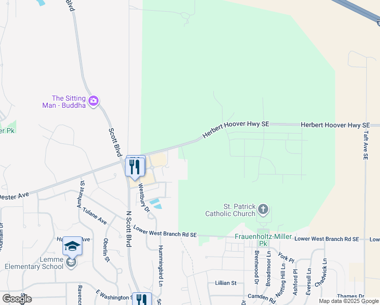 map of restaurants, bars, coffee shops, grocery stores, and more near 4653 Herbert Hoover Highway Southeast in Iowa City
