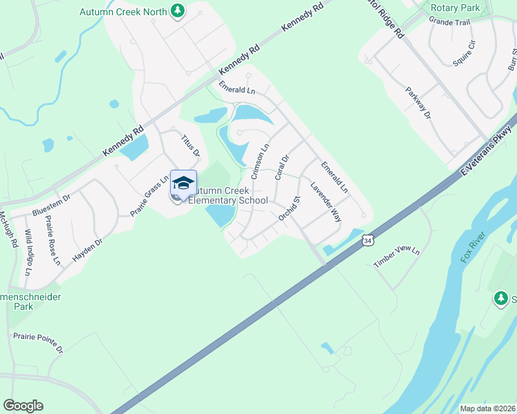 map of restaurants, bars, coffee shops, grocery stores, and more near 1469 Crimson Lane in Yorkville