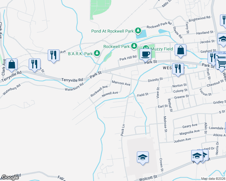 map of restaurants, bars, coffee shops, grocery stores, and more near 58 Newell Avenue in Bristol