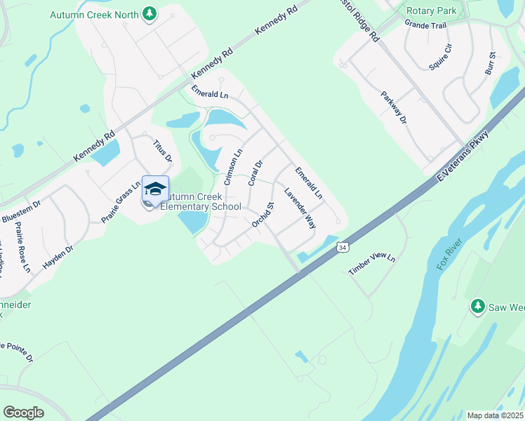 map of restaurants, bars, coffee shops, grocery stores, and more near 1551 Orchid Street in Yorkville