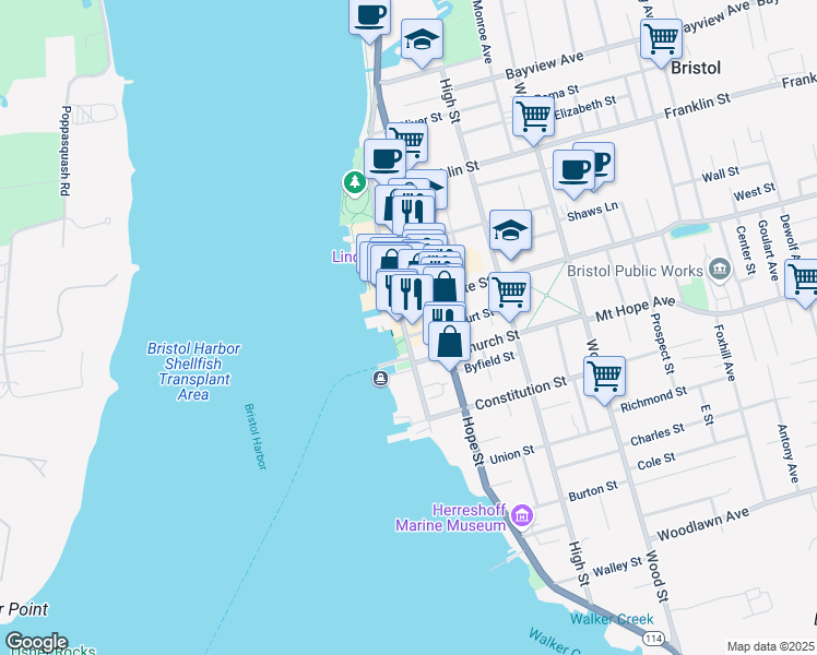 map of restaurants, bars, coffee shops, grocery stores, and more near in Bristol