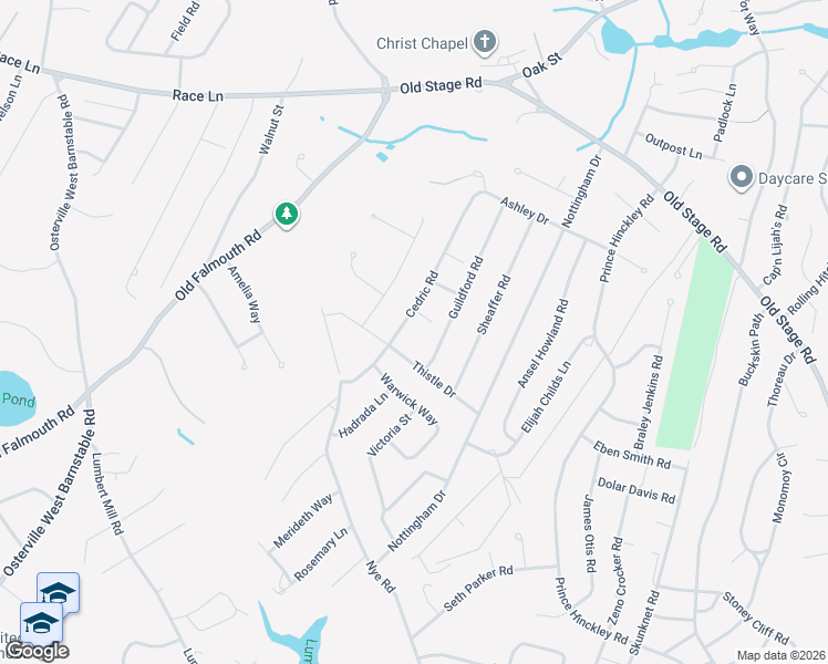 map of restaurants, bars, coffee shops, grocery stores, and more near 19 Garth Court in Barnstable