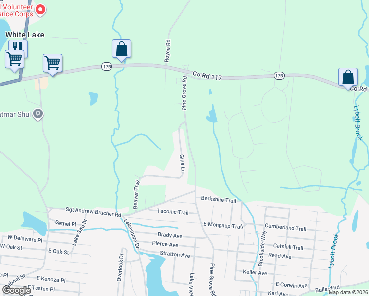map of restaurants, bars, coffee shops, grocery stores, and more near 27 Gina Lane in Monticello