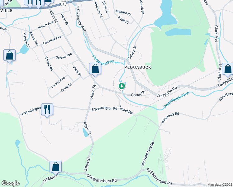 map of restaurants, bars, coffee shops, grocery stores, and more near 65 Canal Street in Plymouth