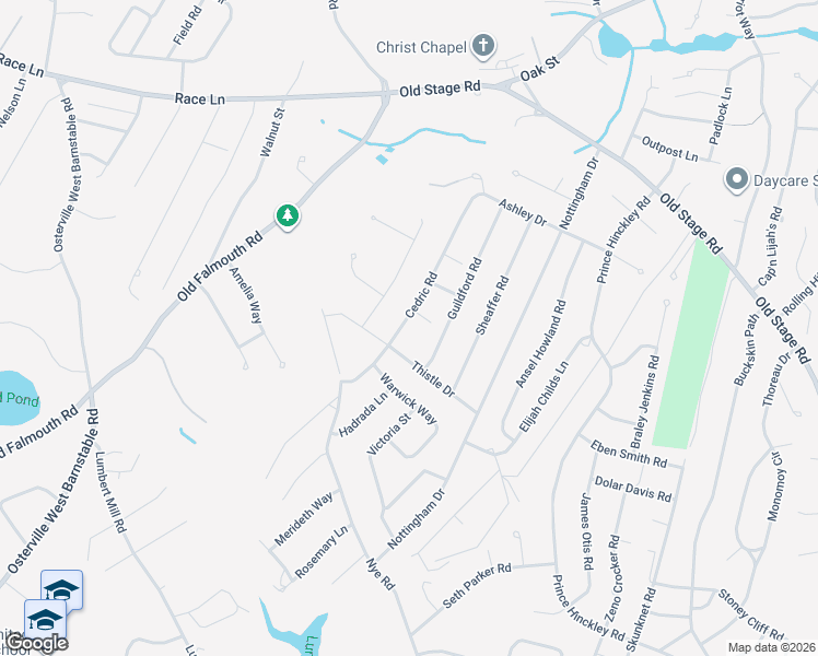 map of restaurants, bars, coffee shops, grocery stores, and more near 19 Garth Court in Barnstable