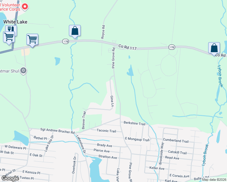 map of restaurants, bars, coffee shops, grocery stores, and more near 27 Gina Lane in Monticello