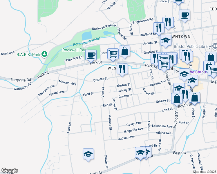 map of restaurants, bars, coffee shops, grocery stores, and more near 23 View Street in Bristol