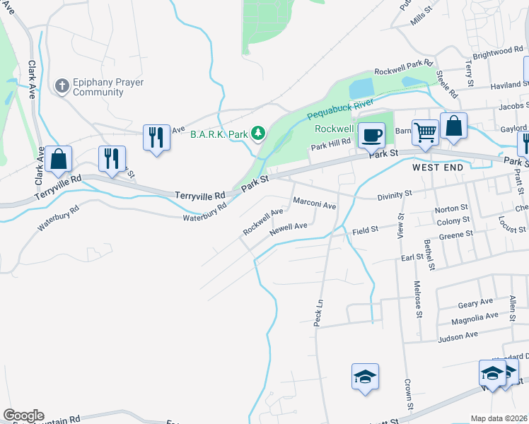 map of restaurants, bars, coffee shops, grocery stores, and more near 143 Marconi Avenue in Bristol