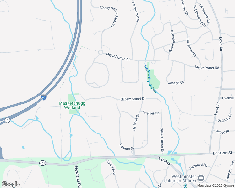 map of restaurants, bars, coffee shops, grocery stores, and more near 177 Gilbert Stuart Drive in East Greenwich