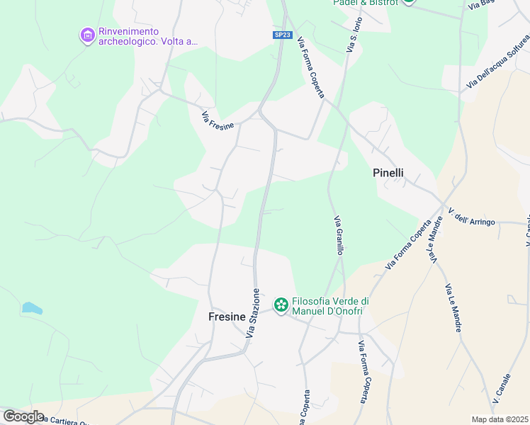 map of restaurants, bars, coffee shops, grocery stores, and more near 145 Via Stazione in Fresine