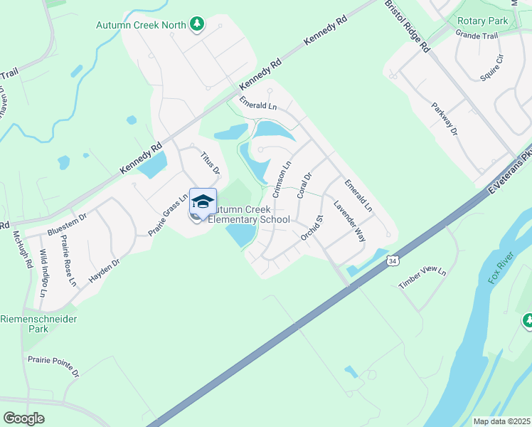 map of restaurants, bars, coffee shops, grocery stores, and more near 1469 Crimson Lane in Yorkville