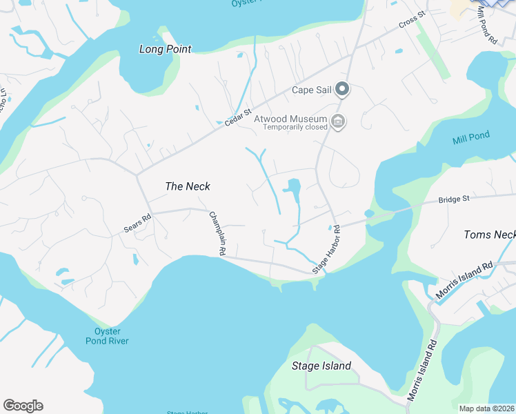 map of restaurants, bars, coffee shops, grocery stores, and more near 33 Honeysuckle Lane South in Chatham