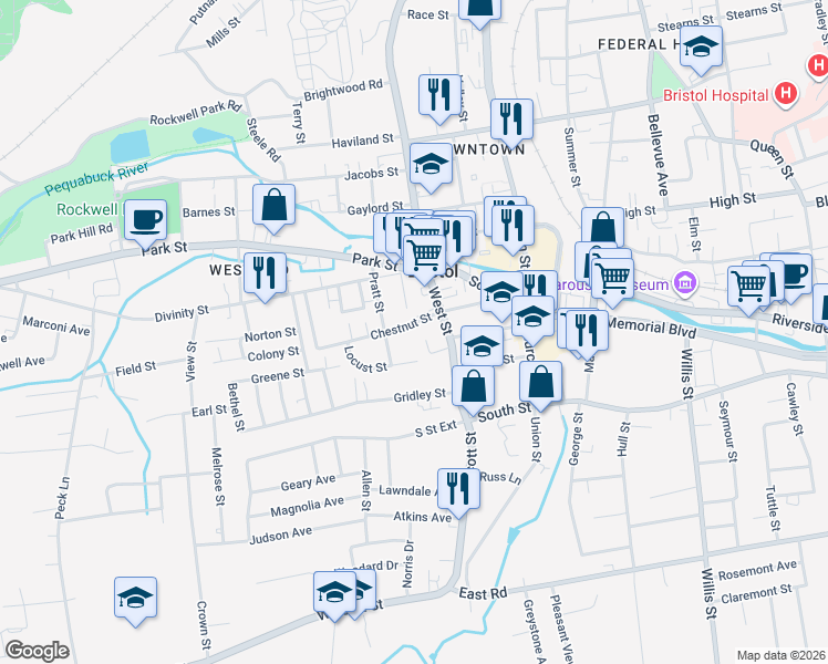 map of restaurants, bars, coffee shops, grocery stores, and more near in Bristol