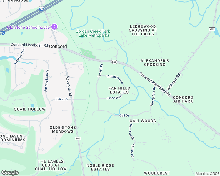 map of restaurants, bars, coffee shops, grocery stores, and more near 11770 Jennifer Court in Painesville