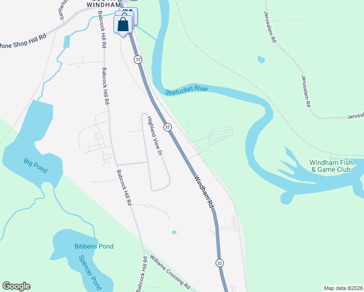 map of restaurants, bars, coffee shops, grocery stores, and more near 1018 Windham Road in Windham
