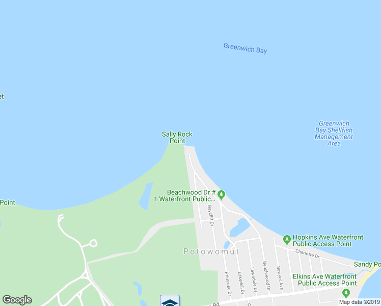 map of restaurants, bars, coffee shops, grocery stores, and more near 12 Overlook Drive in East Greenwich