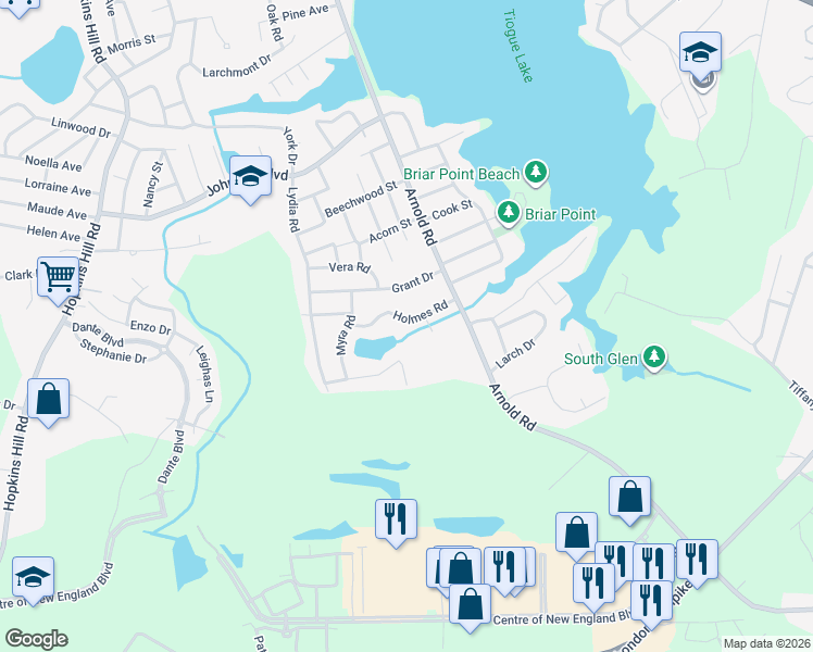 map of restaurants, bars, coffee shops, grocery stores, and more near 10 Holmes Road in Coventry