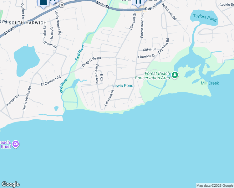 map of restaurants, bars, coffee shops, grocery stores, and more near 38 Uncle Levis Lane in Chatham